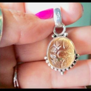 Citrine flower pendant